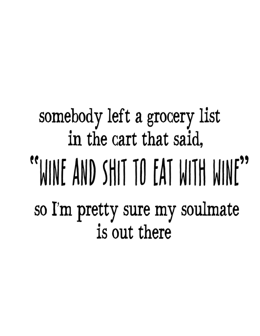 "Wine, and Shit to Eat with Wine" Kitchen Towel
