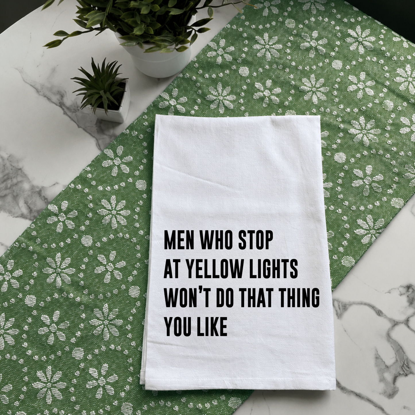 "Yellow Light Test" Kitchen Towel