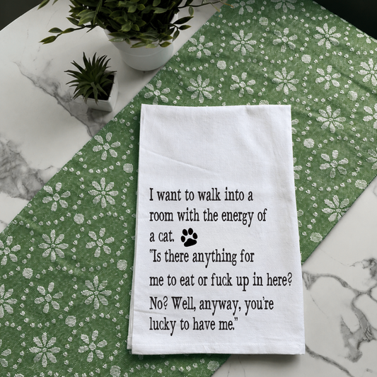 "Energy of a Cat" Kitchen Towel