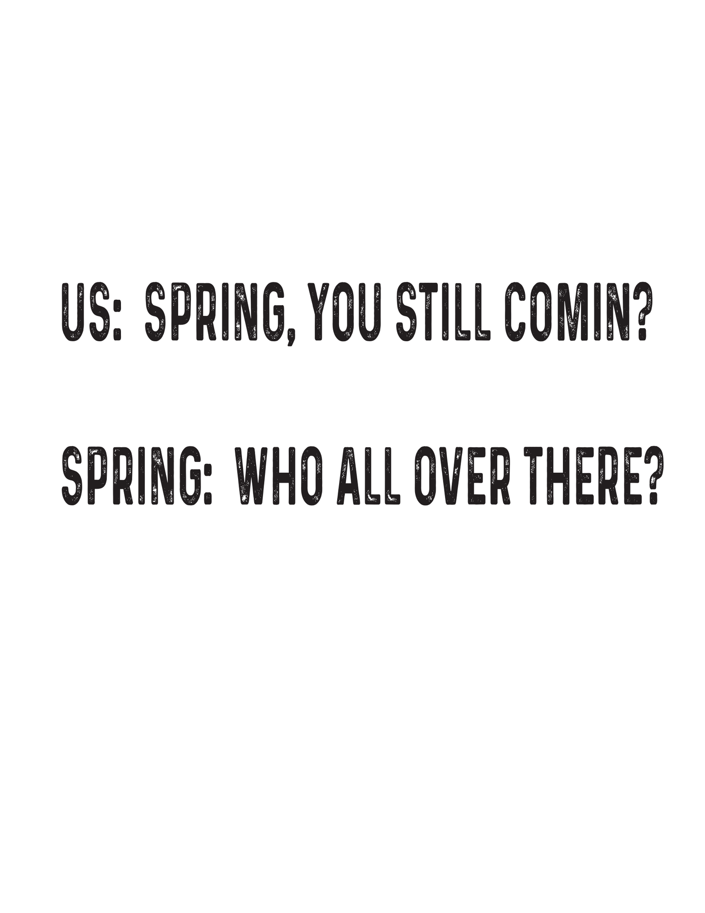 "Spring, You Still Comin'?" Kitchen Towel