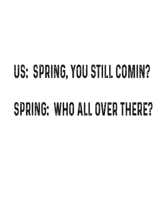 "Spring, You Still Comin'?" Kitchen Towel